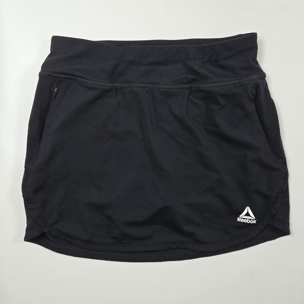 Reebok Skort Women Small Black Athletic Tennis Golf Skirt Zipper Pockets